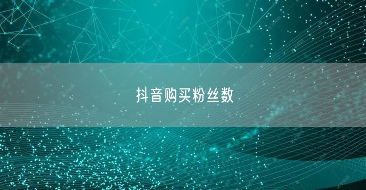 抖音购买粉丝数