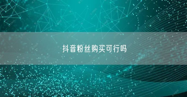 抖音粉丝购买可行吗
