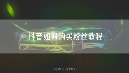 抖音如何购买粉丝教程