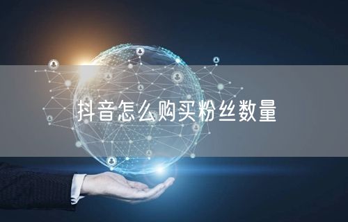 抖音怎么购买粉丝数量
