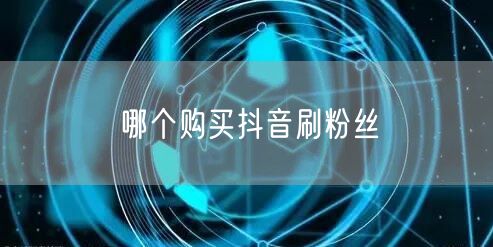 哪个购买抖音刷粉丝