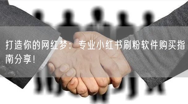 打造你的网红梦:专业小红书刷粉软件购买指南分享!
