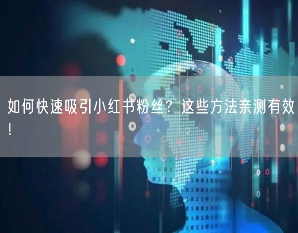 如何快速吸引小红书粉丝？这些方法亲测有效！