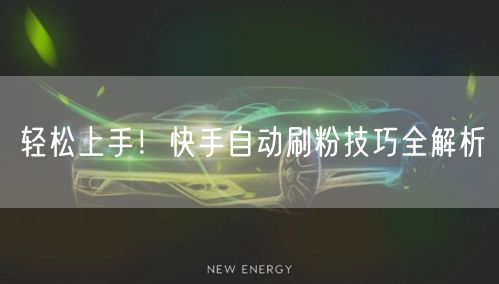 轻松上手!快手自动刷粉技巧全解析