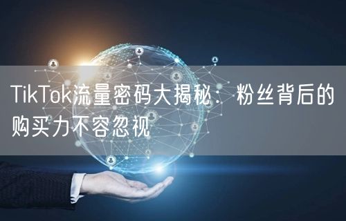 TikTok流量密码大揭秘：粉丝背后的购买力不容忽视