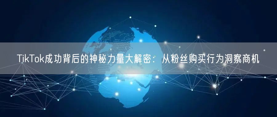 TikTok成功背后的神秘力量大解密：从粉丝购买行为洞察商机