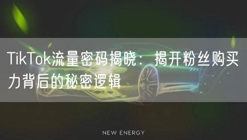 TikTok流量密码揭晓：揭开粉丝购买力背后的秘密逻辑
