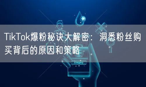 TikTok爆粉秘诀大解密：洞悉粉丝购买背后的原因和策略