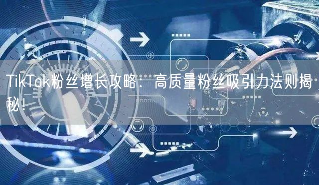 TikTok粉丝增长攻略：高质量粉丝吸引力法则揭秘！