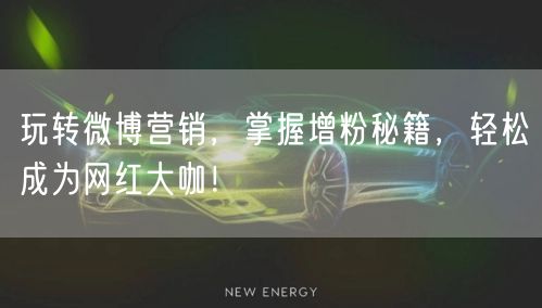玩转微博营销，掌握增粉秘籍，轻松成为网红大咖！