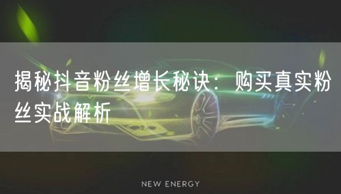 揭秘抖音粉丝增长秘诀：购买真实粉丝实战解析