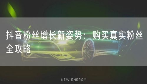 抖音粉丝增长新姿势：购买真实粉丝全攻略