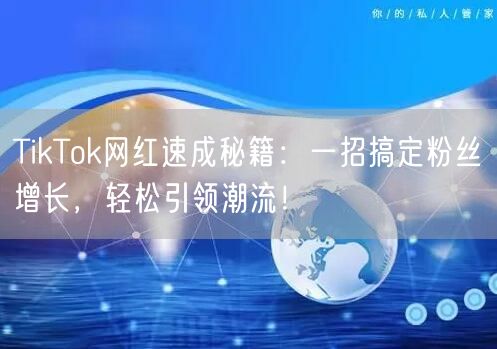 TikTok网红速成秘籍：一招搞定粉丝增长，轻松引领潮流！