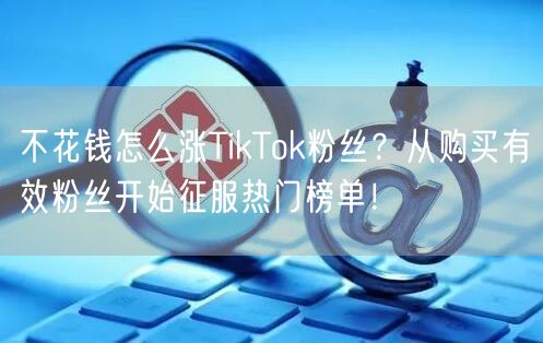 不花钱怎么涨TikTok粉丝？从购买有效粉丝开始征服热门榜单！