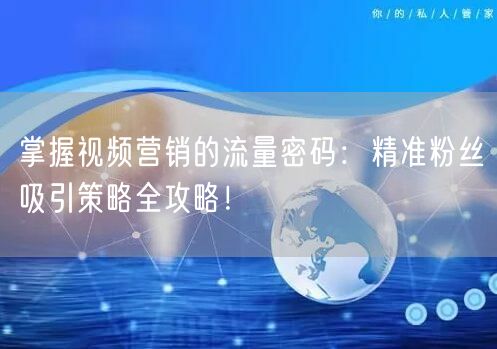 掌握视频营销的流量密码：精准粉丝吸引策略全攻略！