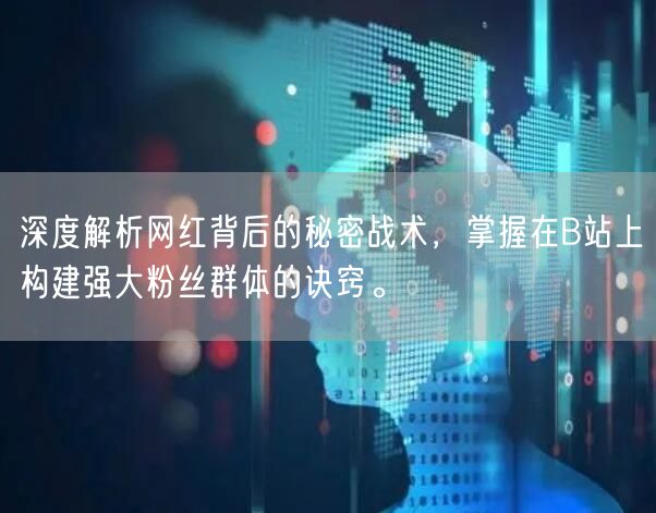 深度解析网红背后的秘密战术，掌握在B站上构建强大粉丝群体的诀窍。