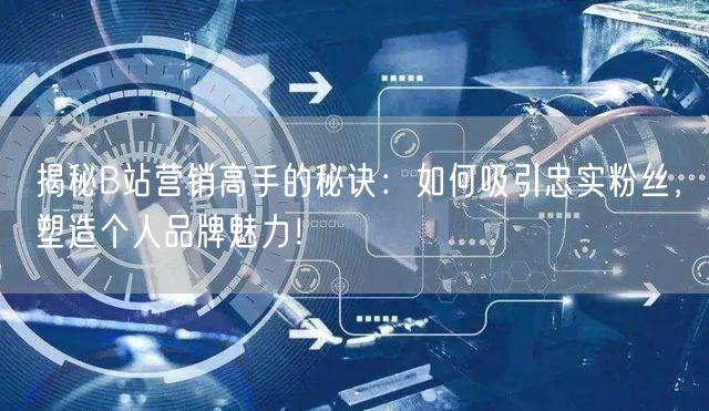 揭秘B站营销高手的秘诀：如何吸引忠实粉丝，塑造个人品牌魅力！