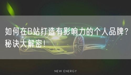 如何在B站打造有影响力的个人品牌？秘诀大解密！