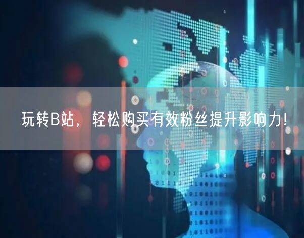 玩转B站，轻松购买有效粉丝提升影响力！