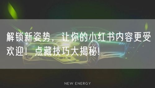 解锁新姿势,让你的小红书内容更受欢迎!点藏技巧大揭秘!