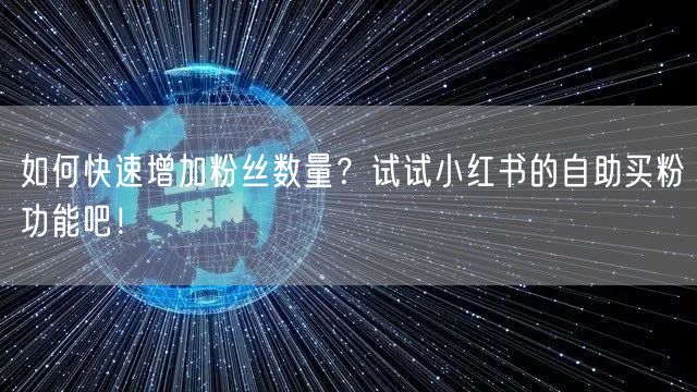 如何快速增加粉丝数量?试试小红书的自助买粉功能吧!