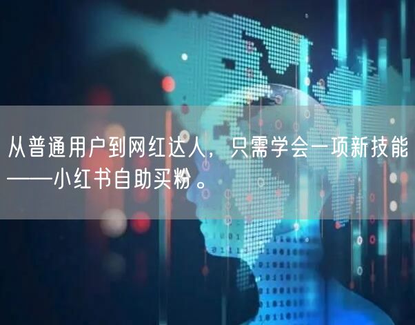 从普通用户到网红达人,只需学会一项新技能——小红书自助买粉。
