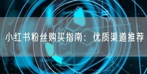 小红书粉丝购买指南：优质渠道推荐