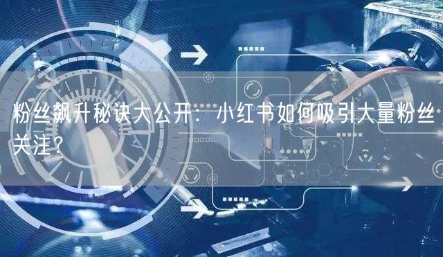 粉丝飙升秘诀大公开：小红书如何吸引大量粉丝关注？