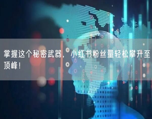 掌握这个秘密武器，小红书粉丝量轻松攀升至顶峰！