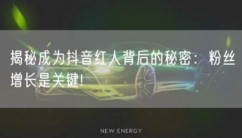 揭秘成为抖音红人背后的秘密：粉丝增长是关键!