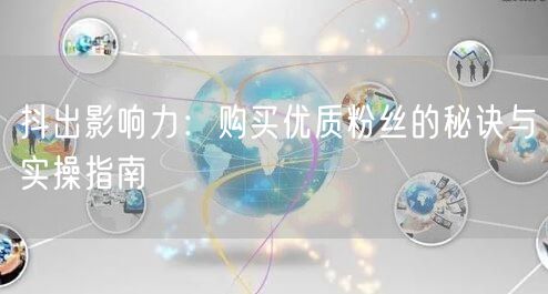 抖出影响力：购买优质粉丝的秘诀与实操指南