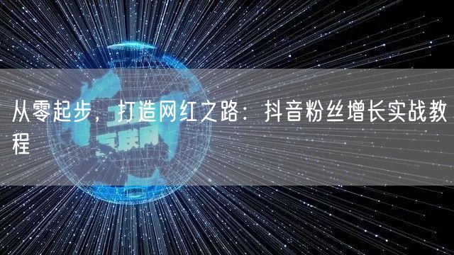从零起步，打造网红之路：抖音粉丝增长实战教程