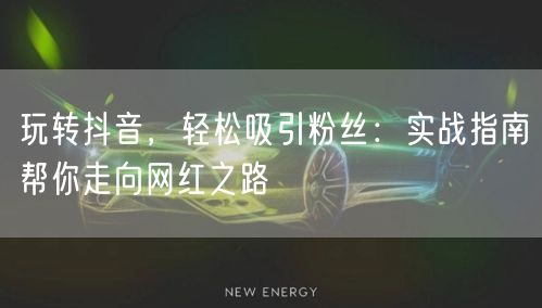 玩转抖音，轻松吸引粉丝：实战指南帮你走向网红之路