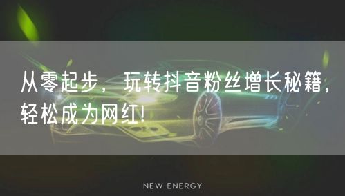 从零起步，玩转抖音粉丝增长秘籍，轻松成为网红!