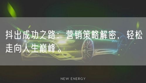 抖出成功之路：营销策略解密，轻松走向人生巅峰。