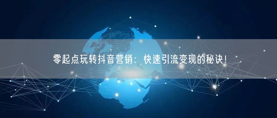 零起点玩转抖音营销：快速引流变现的秘诀！