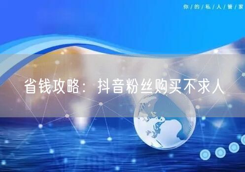 省钱攻略：抖音粉丝购买不求人
