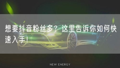 想要抖音粉丝多？这里告诉你如何快速入手！