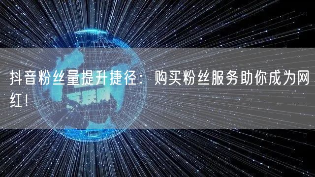 抖音粉丝量提升捷径：购买粉丝服务助你成为网红！