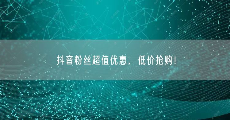 抖音粉丝超值优惠，低价抢购！