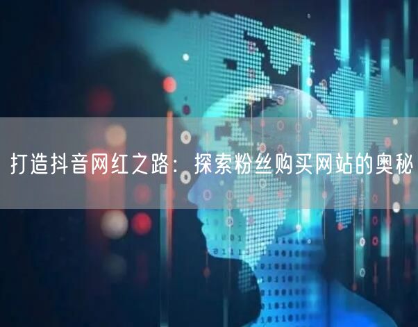打造抖音网红之路：探索粉丝购买网站的奥秘