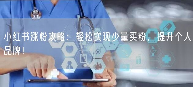 小红书涨粉攻略：轻松实现少量买粉，提升个人品牌！