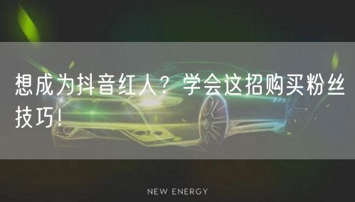 想成为抖音红人?学会这招购买粉丝技巧!