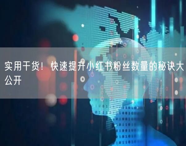 实用干货！快速提升小红书粉丝数量的秘诀大公开