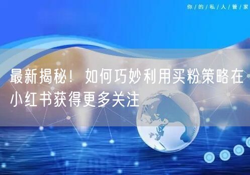 最新揭秘！如何巧妙利用买粉策略在小红书获得更多关注