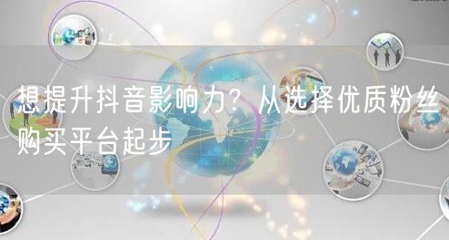 想提升抖音影响力?从选择优质粉丝购买平台起步
