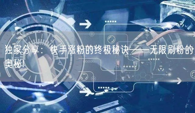 独家分享：快手涨粉的终极秘诀——无限刷粉的奥秘!