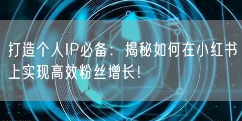 打造个人IP必备：揭秘如何在小红书上实现高效粉丝增长！