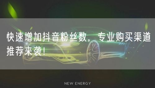 快速增加抖音粉丝数,专业购买渠道推荐来袭!