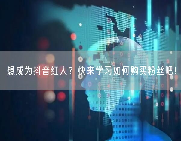 想成为抖音红人？快来学习如何购买粉丝吧！